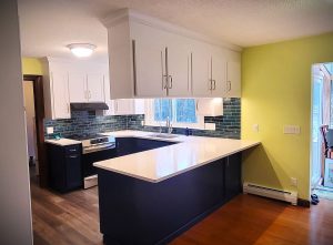 Two-Tone Shaker Kitchen Refacing in South Hadley, MA