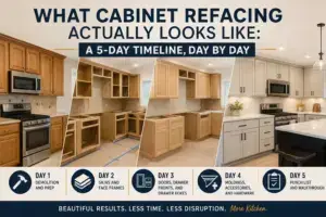 Read more about the article What Cabinet Refacing Actually Looks Like: A 5-Day Timeline, Day by Day